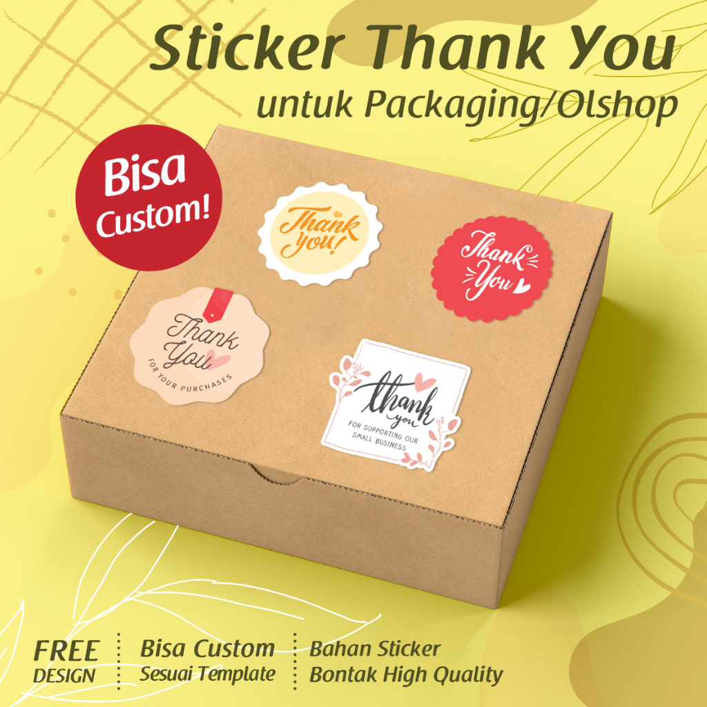 

[CUSTOM] Sticker Thank You/ Sticker Terima Kasih/ Sticker Olshop/ Sticker Packaging