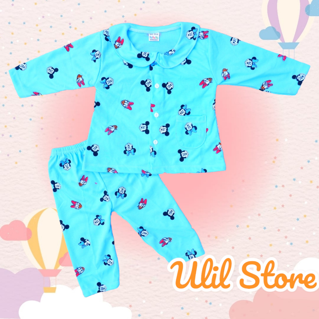 PIYAMA BAYI PEREMPUAN LENGAN PANJANG 3-18 BULAN MOTIF