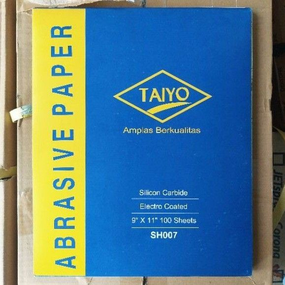 Amplas Kertas Taiyo Grit 80 Lembaran Kayu Plastik Besi Batu Akik Tembok Motor Mobil