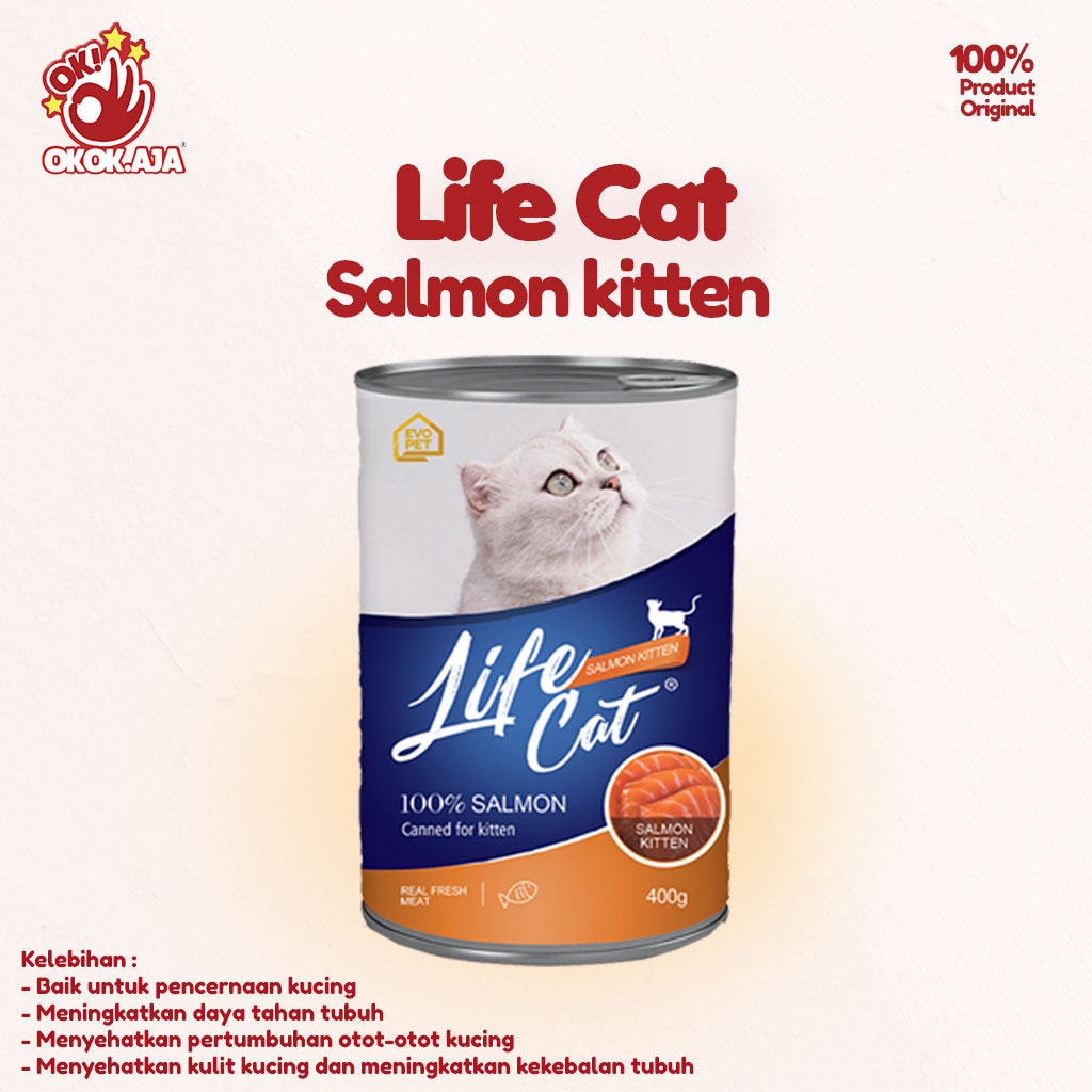 LIFE CAT kaleng 400gr isi 24pcs ( 1 dus ) Makanan kucing basah premium dan murah khusus GRAB GOSEND