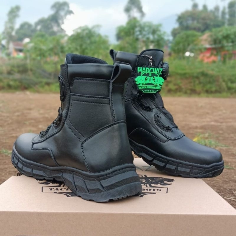 SEPATU PDL TALI PUTAR MODEL TERBARU KULIT SAPI ASLI MERK MARCHAZ SEPATU PDL DINAS LAPANGAN UNTUK TNI POLRI SECURITY SATPAM