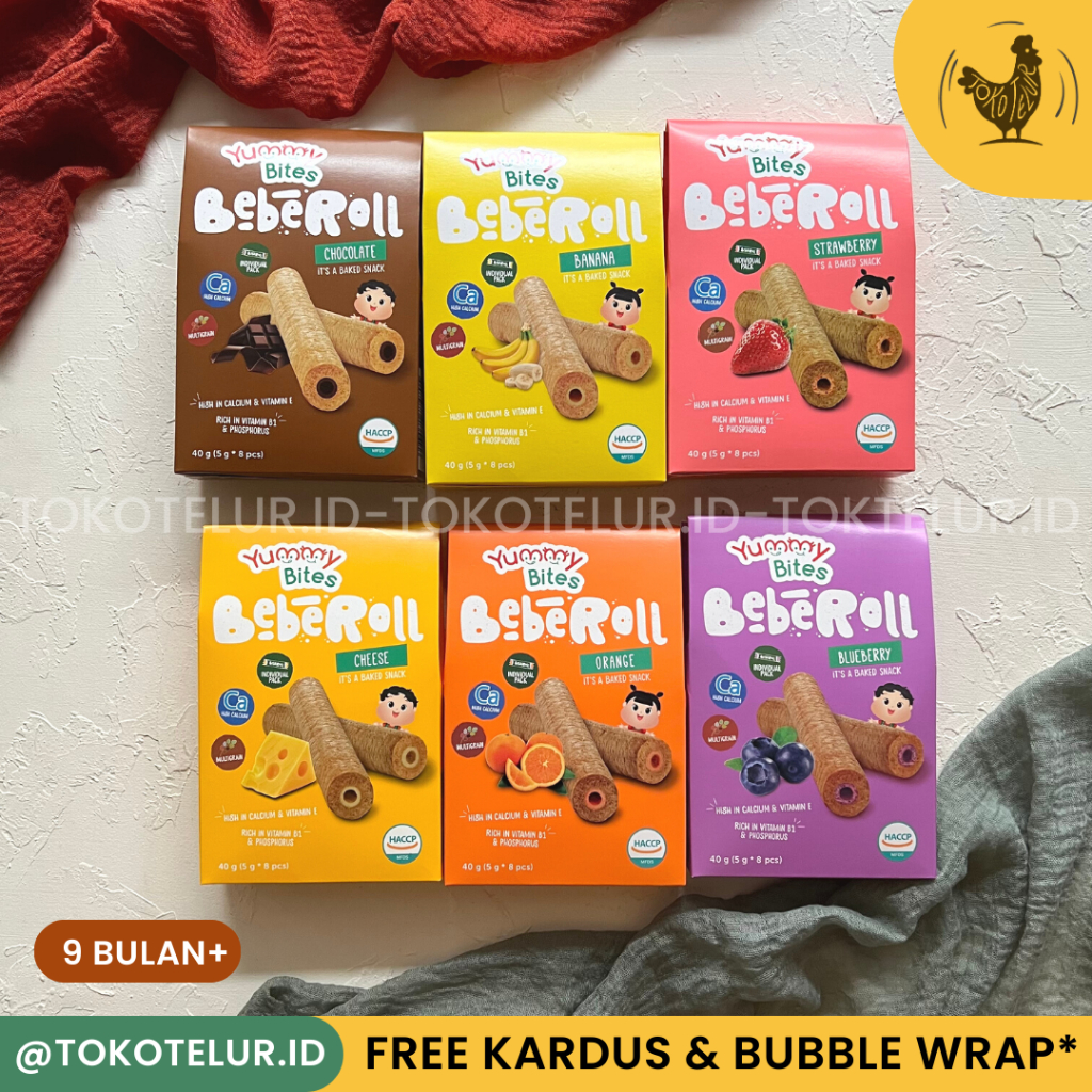 YUMMY BITES - Beberoll Cemilan Snack Biskuit MPASI - Bayi - Anak 40Gr