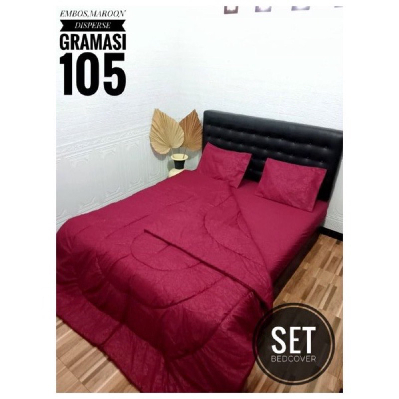 Badcover polos/embos +sprei ukuran 180x200 & 160x200