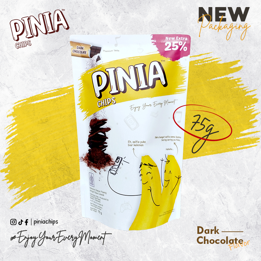 

Pinia Chips - Dark Chocolate Flavour | Cemilan Keripik Pisang Cokelat Viral dan Kekinian