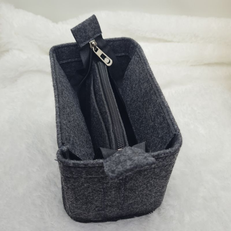 felt Top zipper Bag organizer for pico bucket bag / hand bag insert bag /organiser tas