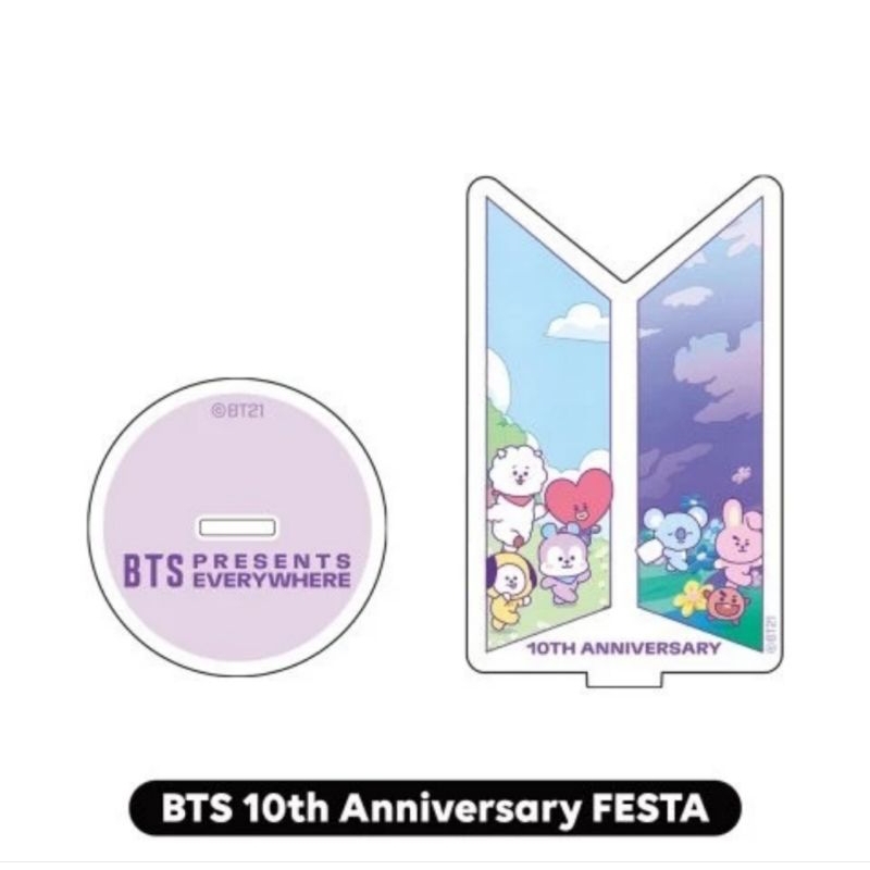 OFFICIAL BT21 JAPAN 10TH ANNIV FESTA MERCH MUG ACRYLIC STAND