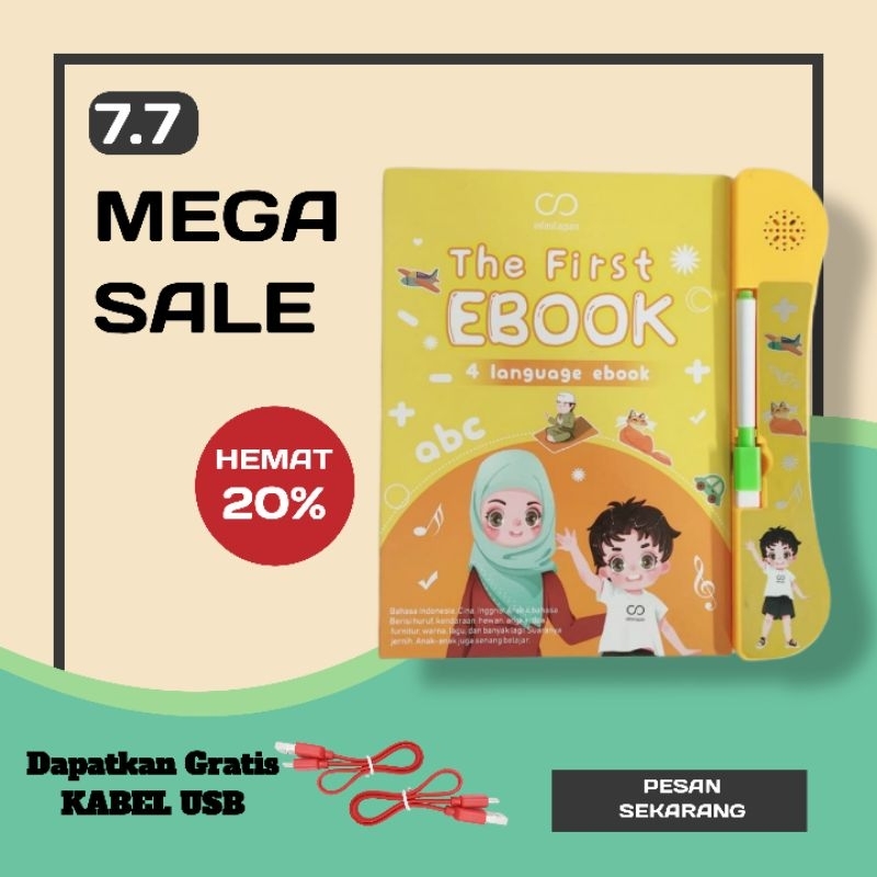 [BONUS KABEL USB ] E-book MainanBuku Edukasi Anak Buku Pintar Membaca Quran | Mainan Edukasi Mesin Pengenalan Kosakata bahasa