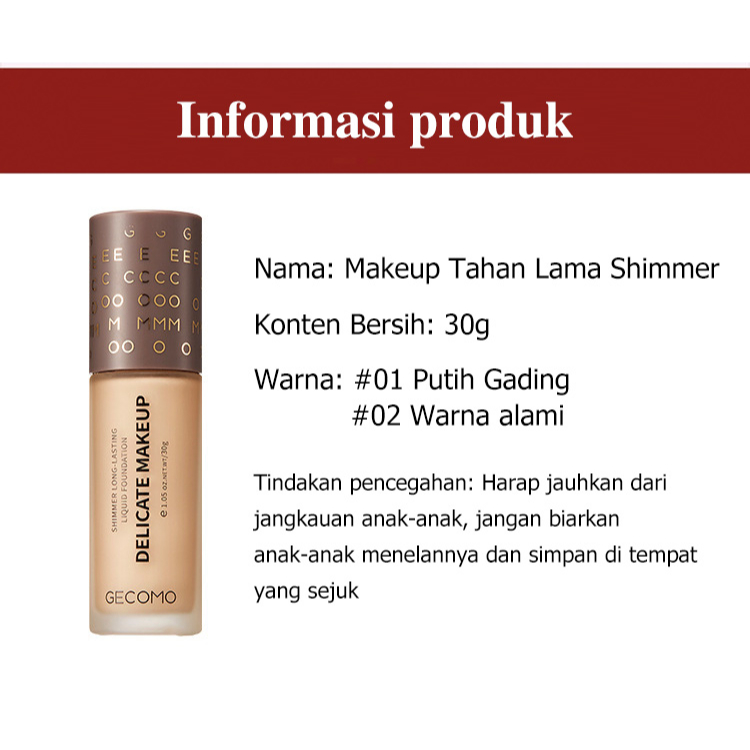 Lisa Same Style Shimmer Liquid Foundation concealer kedua, Melembabkan Cakupan Tahan Lama 24 jam, SPF50+ PA+++