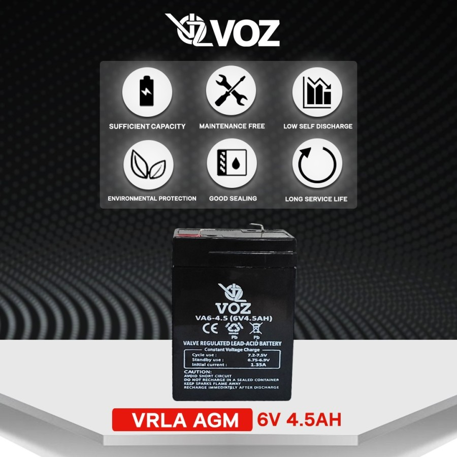 Voz Baterai VRLA 6V 4.5 Ah |Baterai Timbangan |Baterai Lampu Emergency