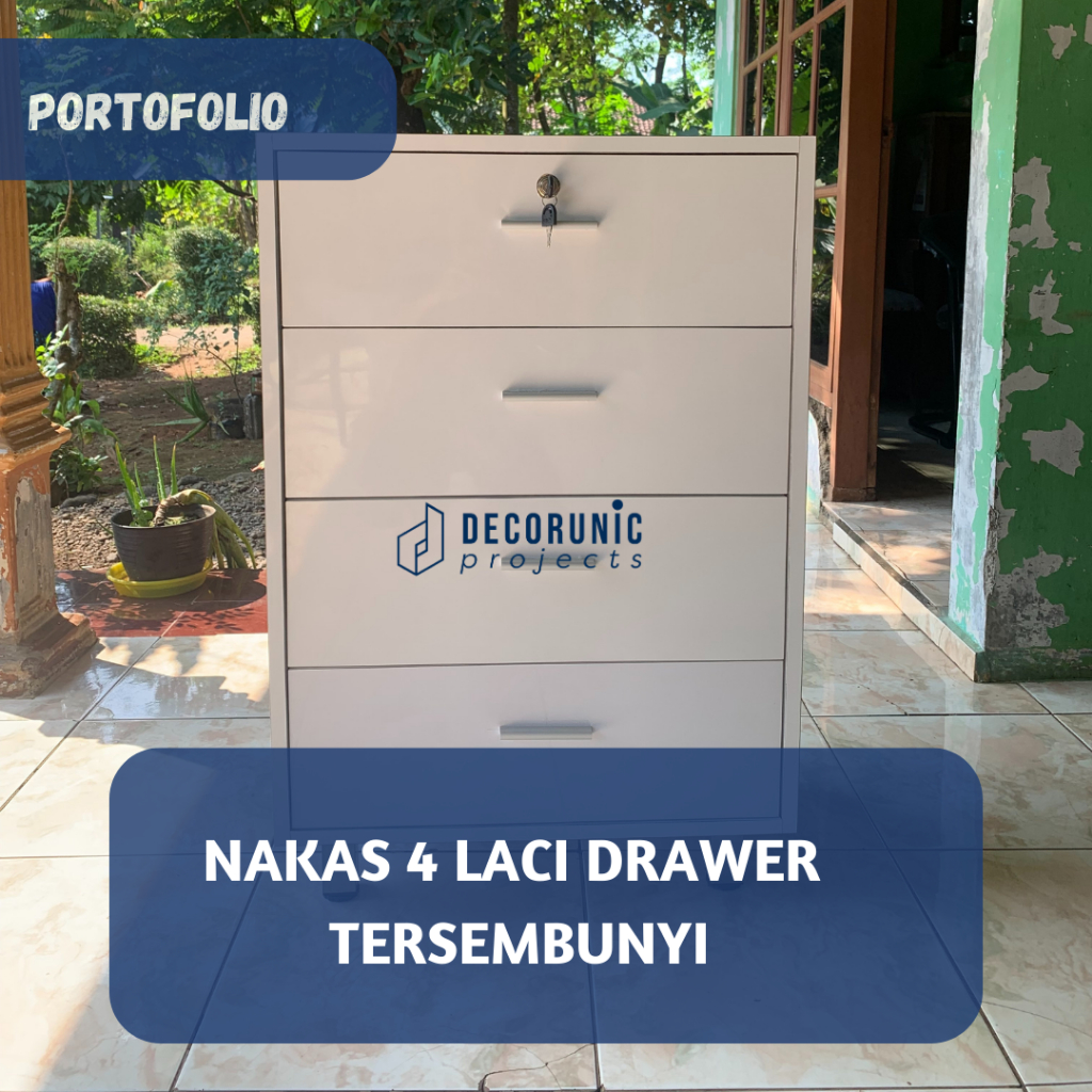 Nakas Drawer Minimalis dengan 2 Laci Tersembunyi