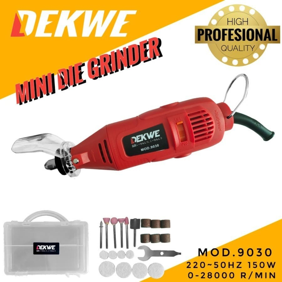 DEKWE Mini Grinder / Gerinda Mini 150w Tuner Listrik Set Box