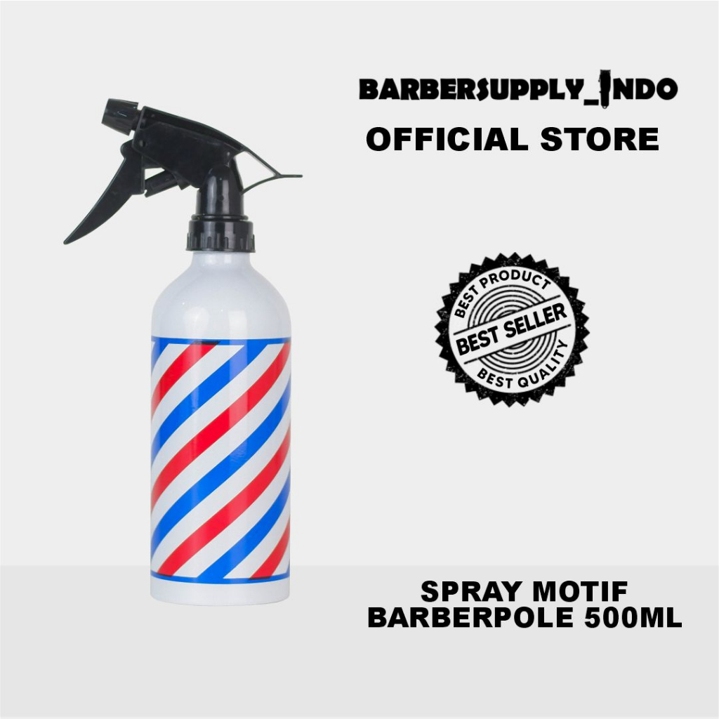 BOTOL SEMPROTAN AIR ALUMUNIUM MOTIF BARBERPOLE 500ML