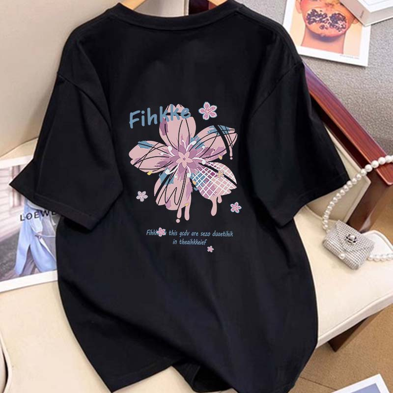 Baju Atasan WanitaTerbaru Flower Atasan Wanita Bigsize Baju Oversize Wanita Kaos Korea Ootd