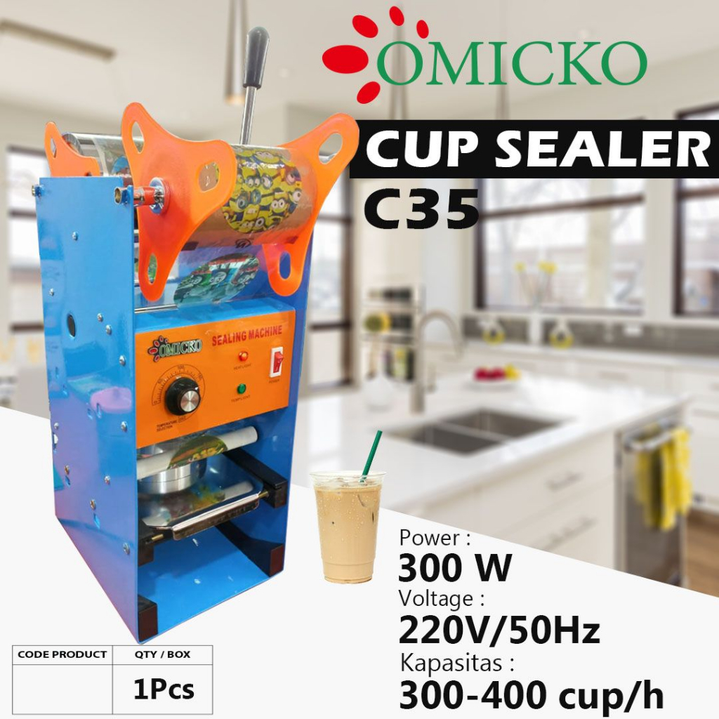 Cup Sealer omicko/mesin pengemas minuman/mesin minuman/mesin pres minuman/mesin press gelas plastik