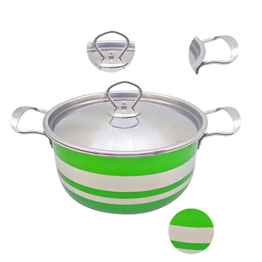 PANCI COOKWARE SET PELANGI STAINLESS - PANCI SUSUN SET UKURAN 20/22/24/26CM - PANCI WARNA WARNI HIQH QUALITY TEBAL