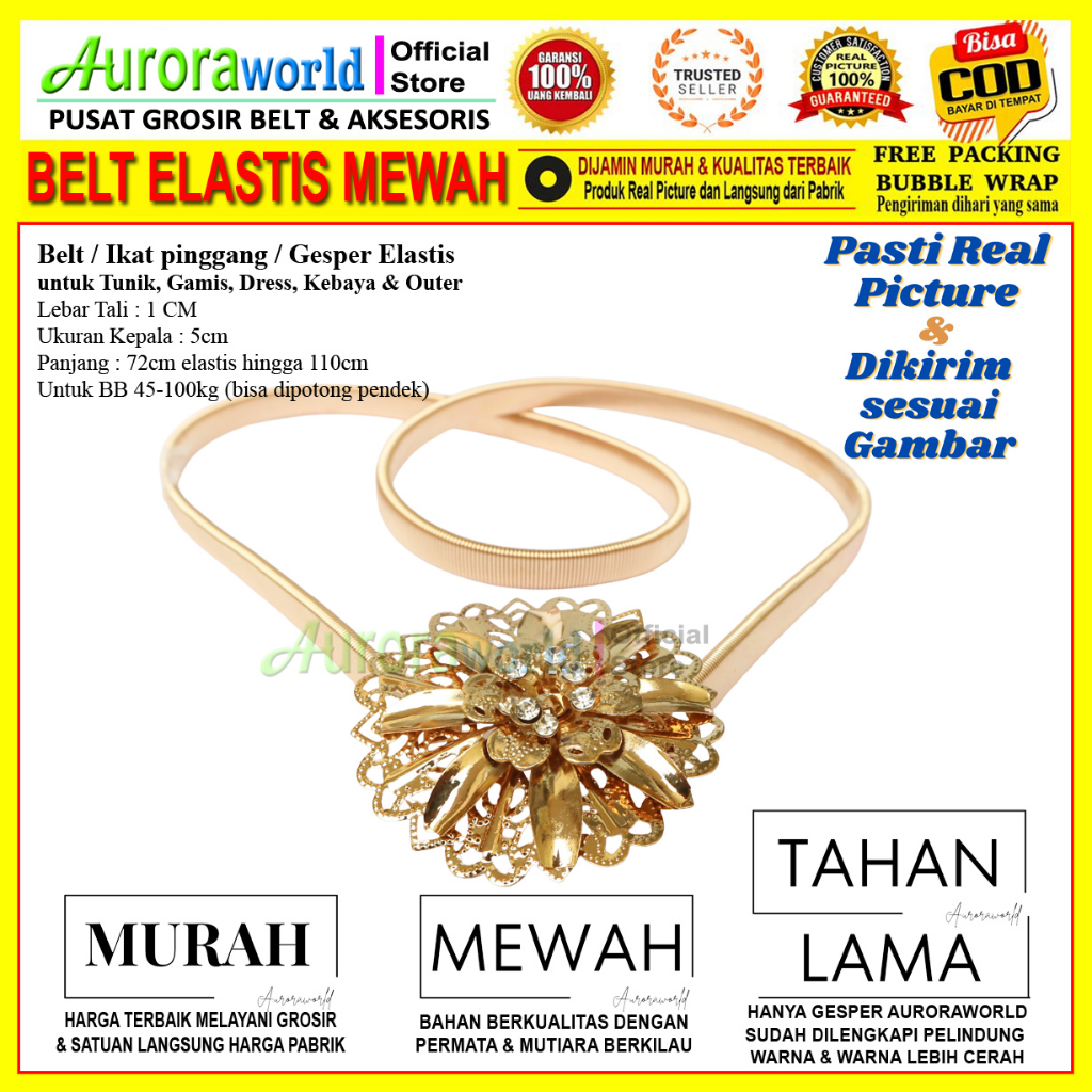 Belt wanita gesper rantai ikat Pinggang Fashion