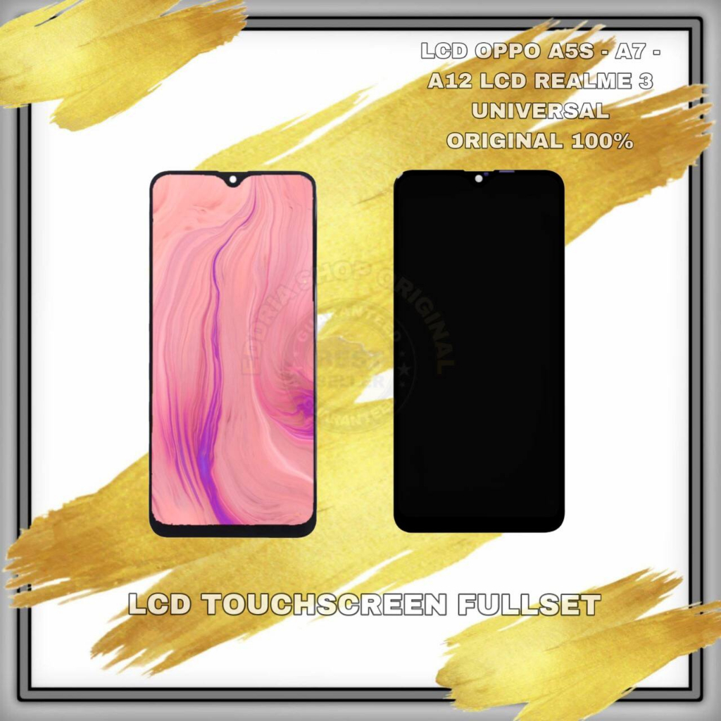 Lcd + Touchscreen Oppo A5s - A7 - A12 Realme 3 Universal Black Orignal 100%