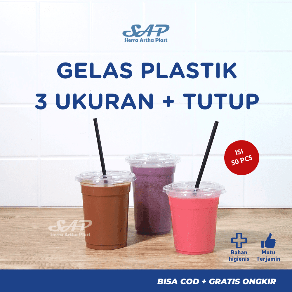 Cup Gelas Plastik | Gelas Pop Ice | Gelas ATM Ekonomis Super | Cup Gelas ATM 12oz 14oz 16oz + Tutup Cup Gelas