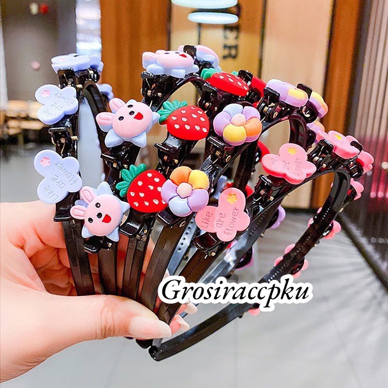 Bando Fashion Korea Jepit Rambut 2in1 Aksesoris Wanita Anak/Dewasa Karakter