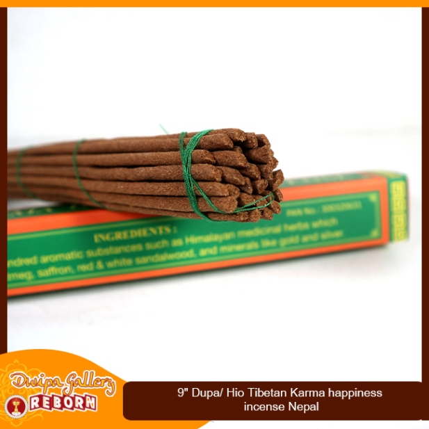 Dupa Hio Tibetan Herbal Alami Karma Happiness Incense Nepal 9&quot;