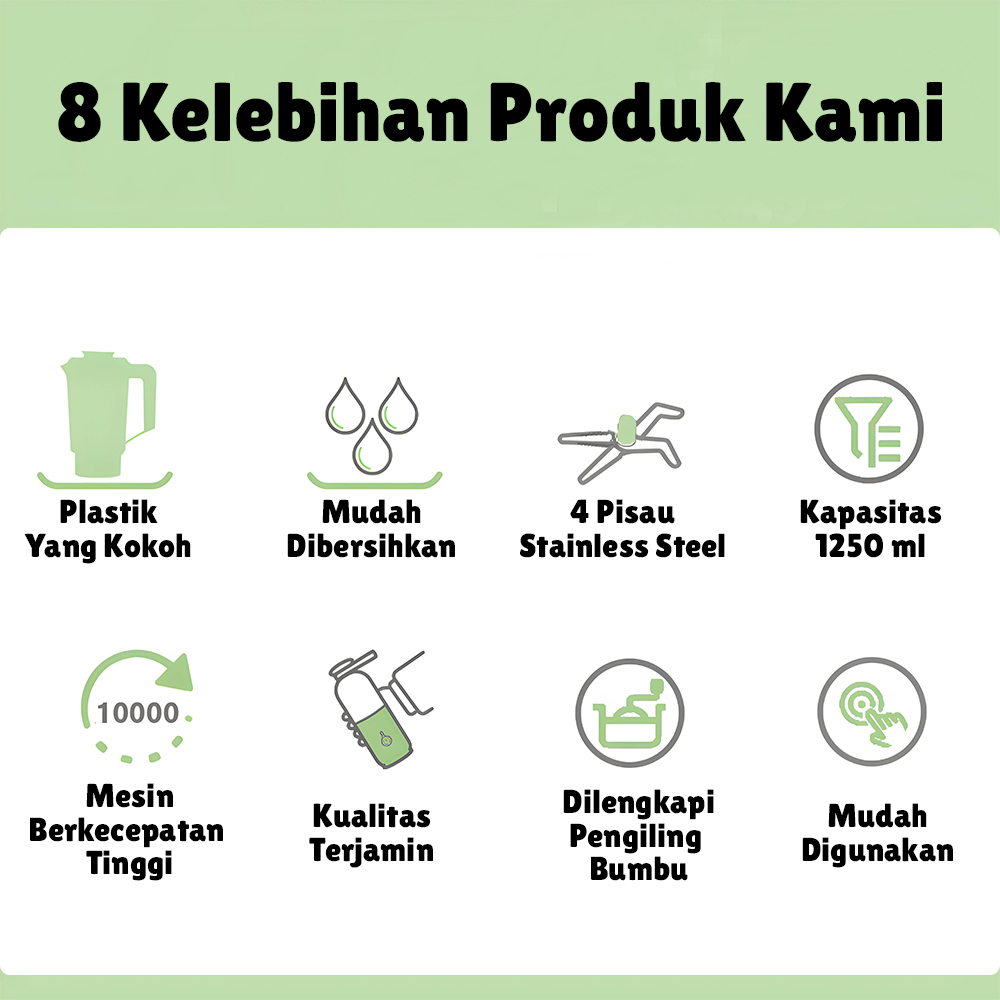 Blender Juicer 2 In 1 Blender  Bumbu Dapur Blender Buah Sayuran Blender 4 Mata Pisau 2 Sizes Cup