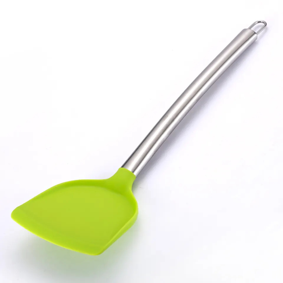 Spatula Sutil Sodet Silicone Gagang Stainless Steel Premium Sutil Food Grade Tahan Panas Anti Karat Sodet Silikon Stainless Dapur Memasak Serbaguna TERMURAH TERLARIS