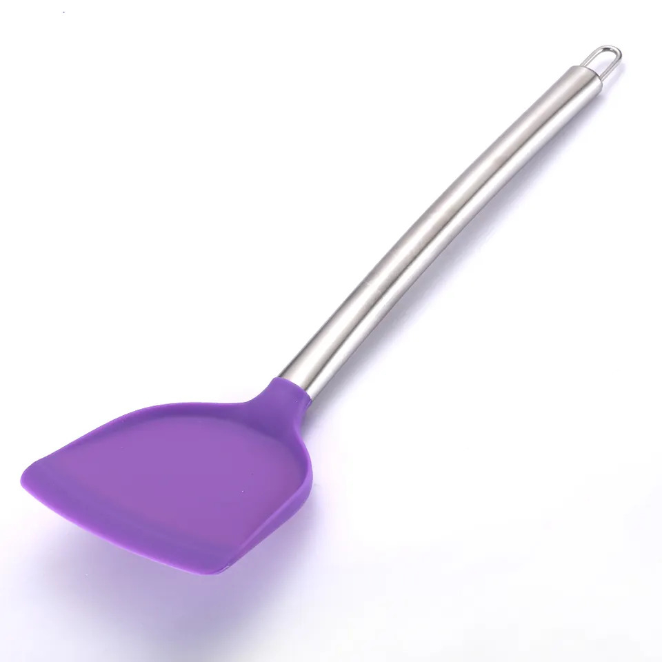 Spatula Sutil Sodet Silicone Gagang Stainless Steel Premium Sutil Food Grade Tahan Panas Anti Karat Sodet Silikon Stainless Dapur Memasak Serbaguna TERMURAH TERLARIS