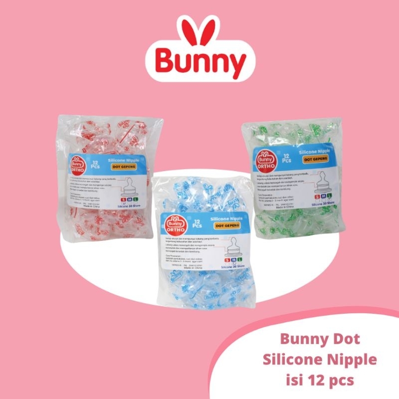 Lusty Bunny Dot Curah Bulat Gepeng Bayi Silikon S M L - Lustybunny Nipple Silicone Baby Size SML Dot Bulat Gepeng Curah