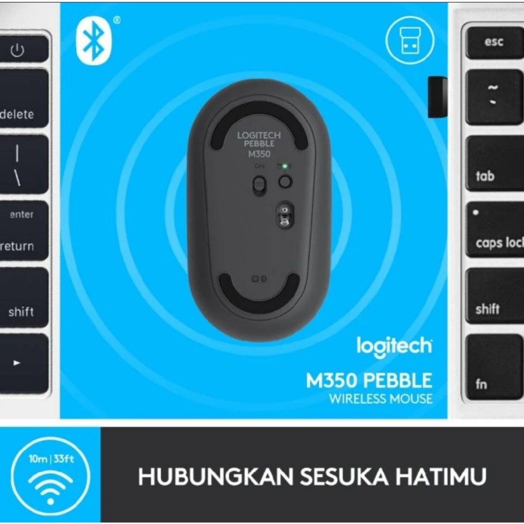 Logitech Pebble M350 Mouse Wireless Bluetooth Garansi Resmi Logitech Indonesia