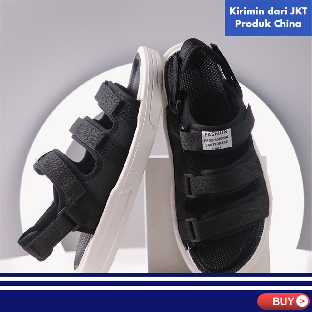 【COD &amp; Barang ready】Sendal Gunung pria Sandal｜Sepatu Sandal Wanita Unisex Tali Belakang Yang BiSa Dilepas｜Sandal Gunung Impor Japan korea Casual Style lebaran 2023｜Hitam / Putih,39-44