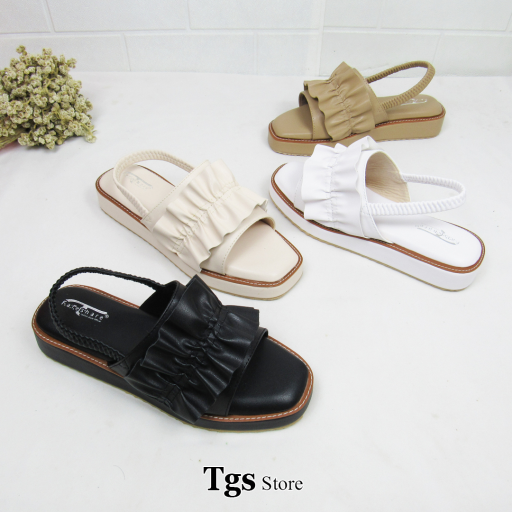 Sandal Slop Wanita Tali Kerut NJ 01