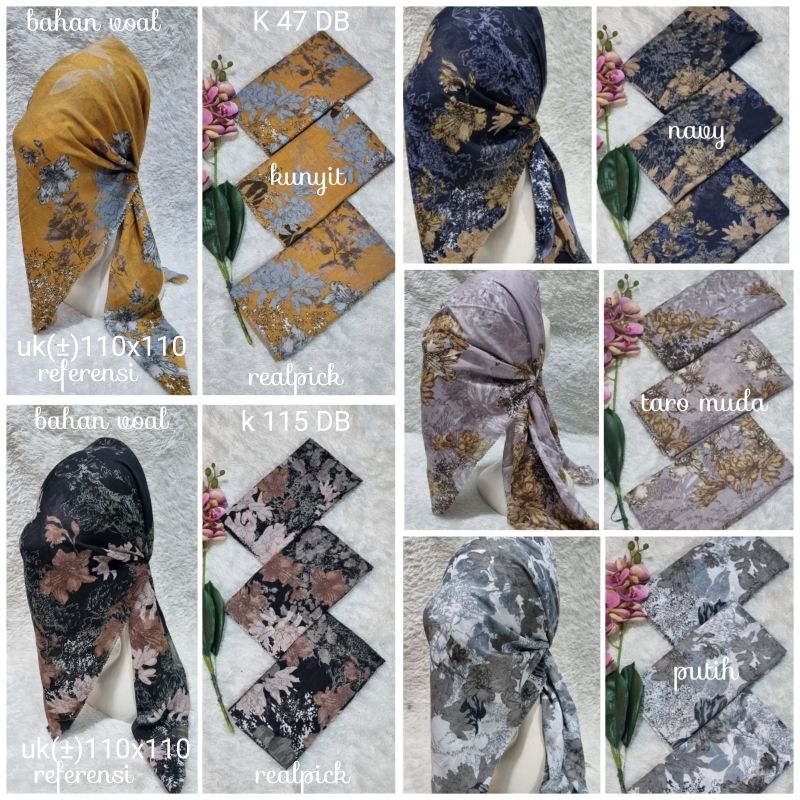 jilbab segi empat  motif voal motif lasercut denay motif voal motif premium (harga grosir partai)