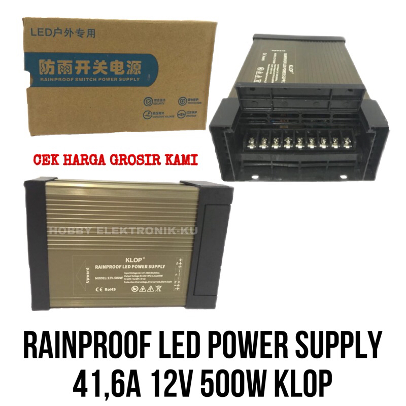 RAINPROOF LED POWER SUPPLY 41,6A 12V 500WATT KLOP