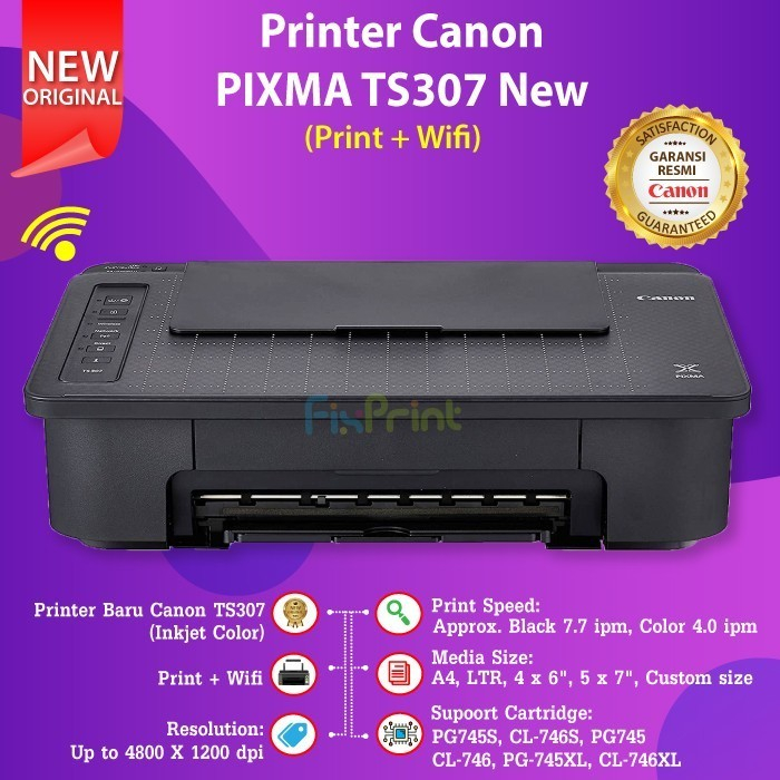 Printer Canon Pixma TS307 / TS 307 Print Copy Wireless RESMI