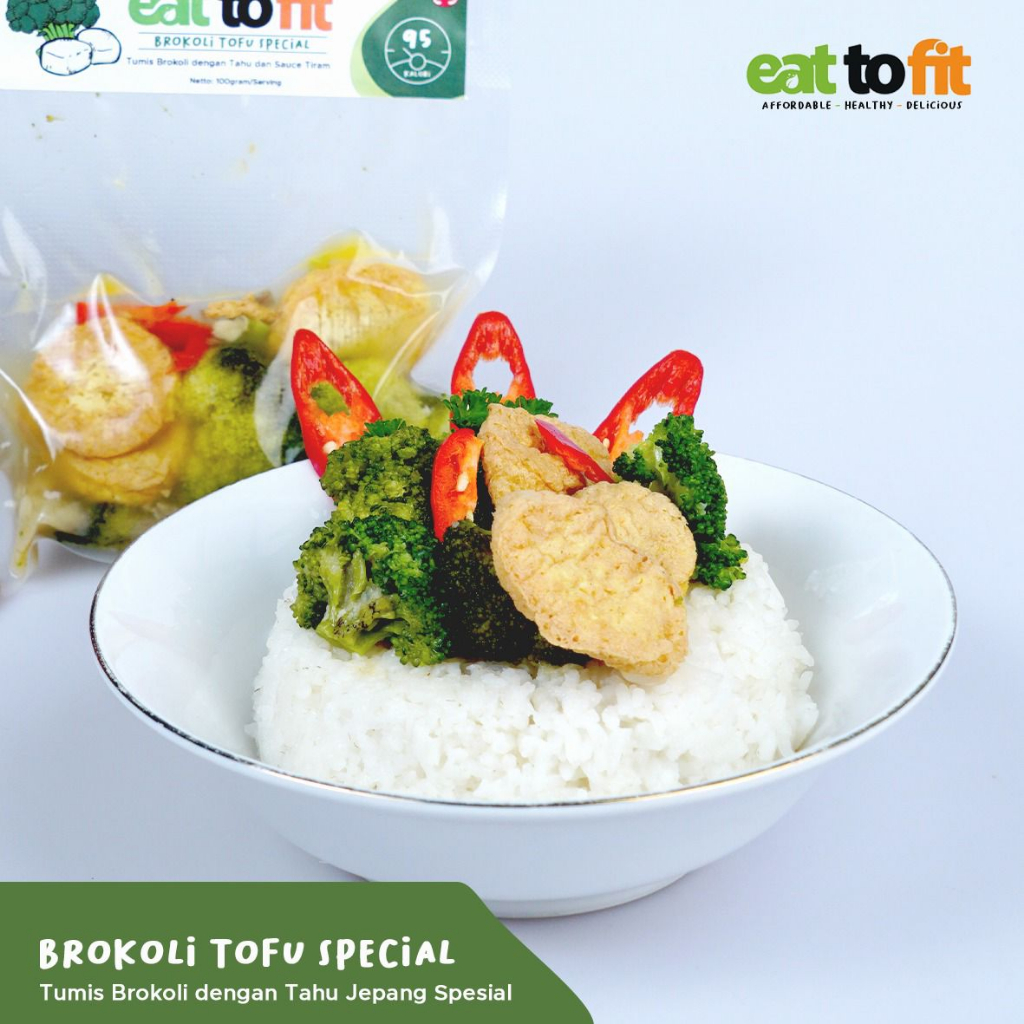 Frozen Food Makanan Sehat Brokoli Tofu Special Eat To Fit - 100gr