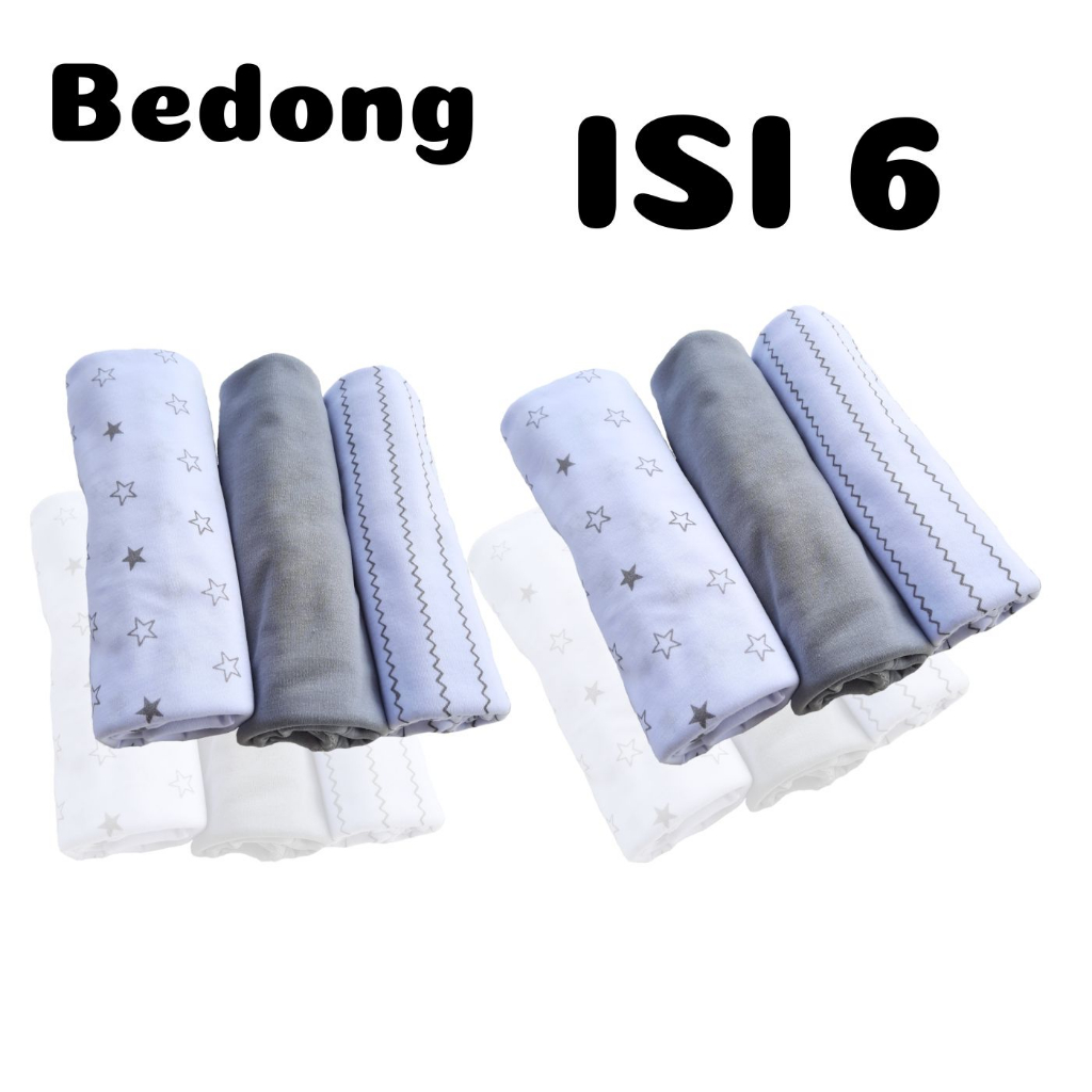 Bedong Bayi-Selimut Bedongan Bayi baru Lahir Isi 6 Pcs Ukuran 90x110