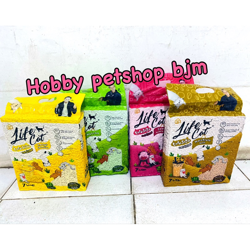 Lifecat pasir tofu soya 7Liter - life cat litter pasir kucing tahu 7L gumpal pipis pup clump