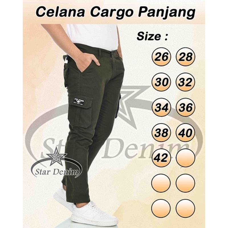 Celana Cargo Panjang Pria - Cargo Pria Jumbo Big Size Star Denim - Celana Cargo Gamblok Panjang Pria Terbaru - Celana Pria Panjang Katun Twil Trending - Celana Panjang Pria Pdl Saku Samping Terlaris