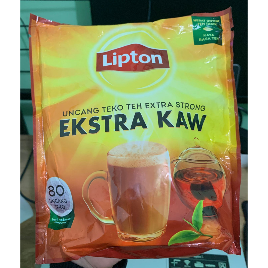 LIPTON Uncang Teko Teh Extra Strong Ekstra KAW isi 80 pcs