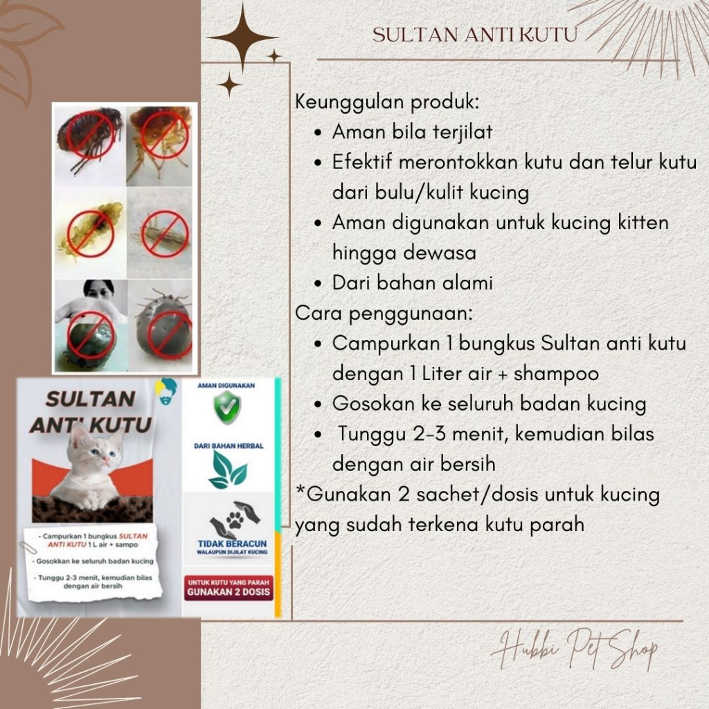 SULTAN ANTI KUTU | Obat Basmi Kutu Kucing  | Obat Anti Kutu Kucing