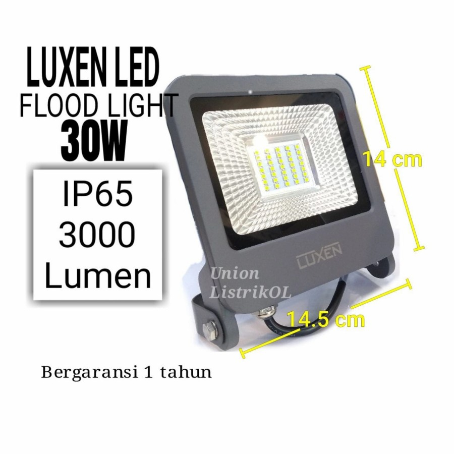 Lampu Sorot Taman Floodlight LED 30W IP65 Slim LED LUXEN