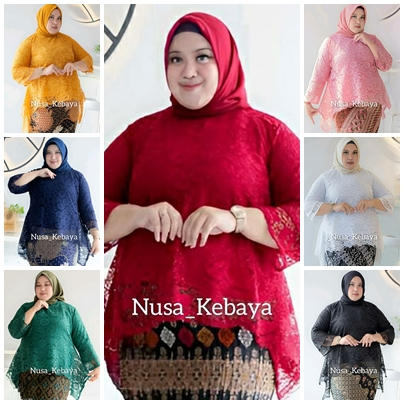 atasan brukat JUMBO-kebaya brukat jumbo premium/kebaya jumbo ld 130/kebaya brukat jumbo ld 130/kebaya brukat jumbo modern/kebaya brukat jumbo hijau/ /kebaya moderen  warna hijau