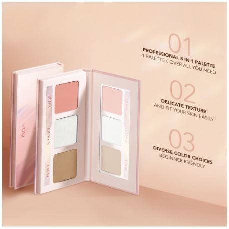 You 3 in 1 Sparkling Face Palette for 3D Radiant Look