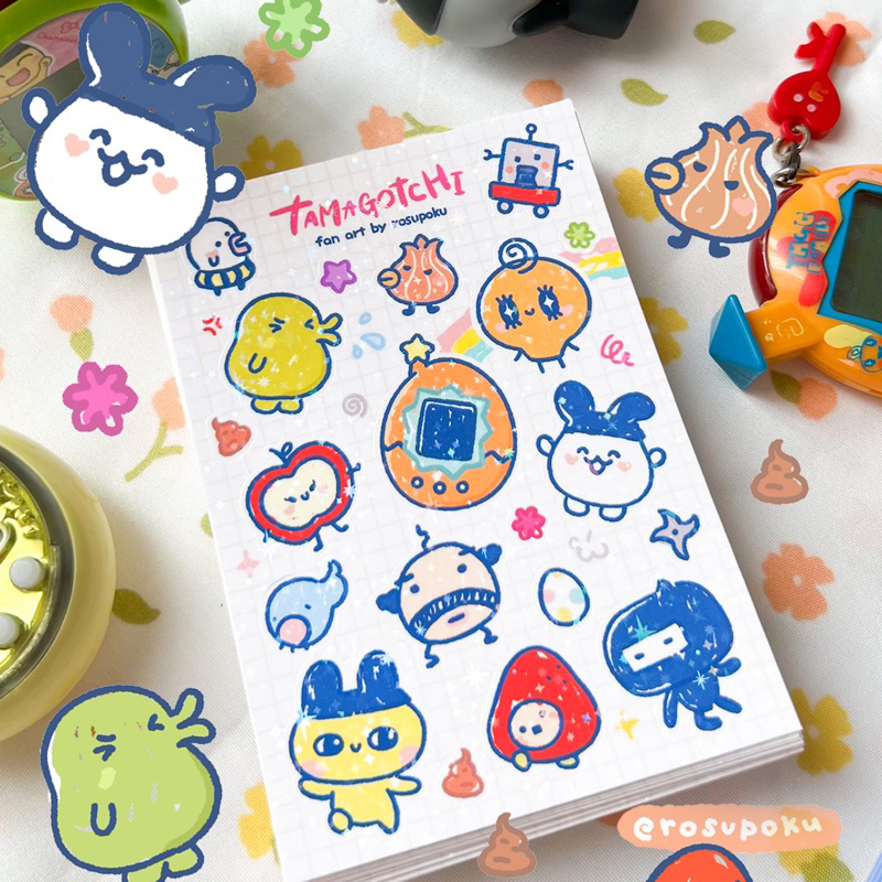 

Rosupoku Sticker Sheet - Tamagotchi