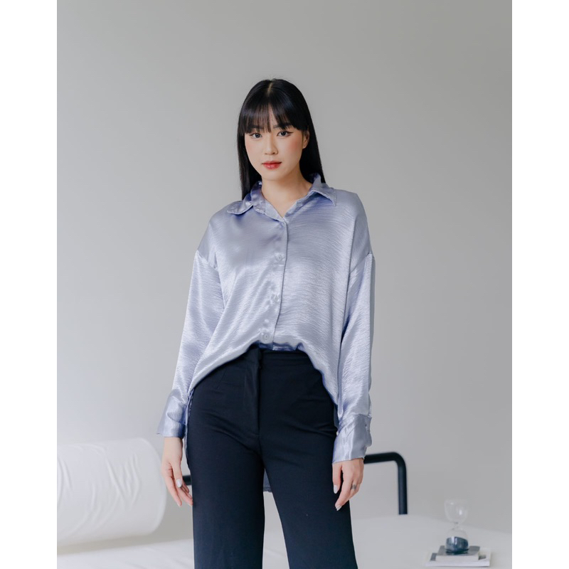 Zalima Shimmer Shirt | kemeja shimmering mewah elegan | kemeja kilau kantor | kemeja premium polos