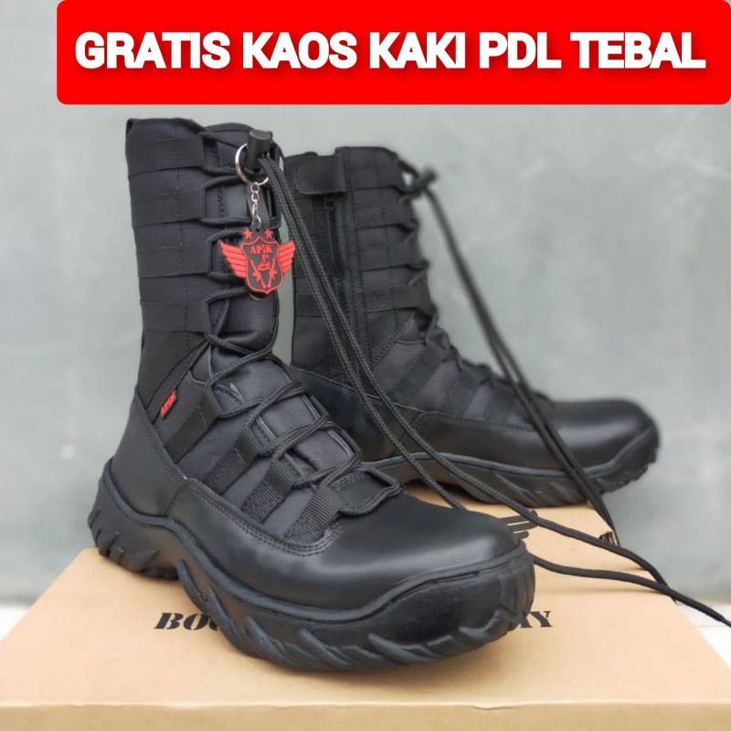 SEPATU PDL NINJA KOMANDO KULIT SAPI ASLI MERK APIK SEPATU PDL DINAS LAPANGAN UNTUK TNI POLRI SECURITY SATPAM