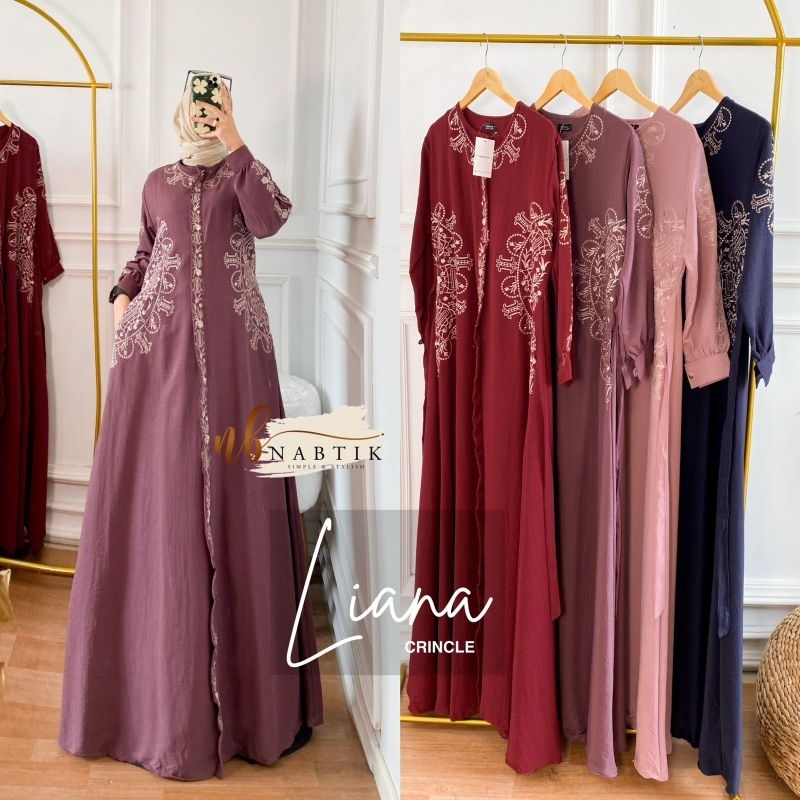 LIANA ABAYA BORDIR ORI NABTIK | Ld110 Crinkle Airflow