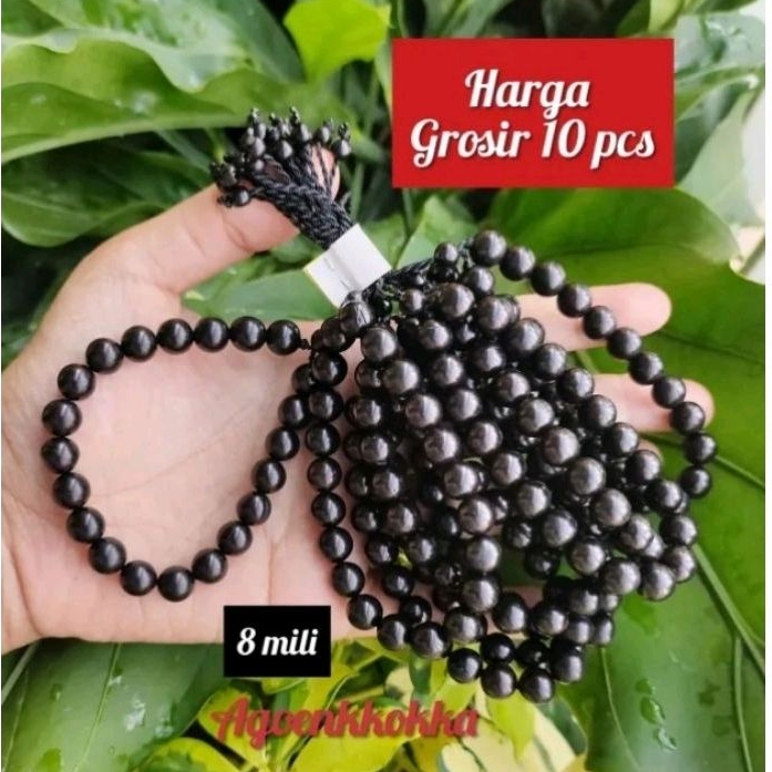 Grosir 10 pcs Gelang bulat 8 mili hitam kokka kaokah