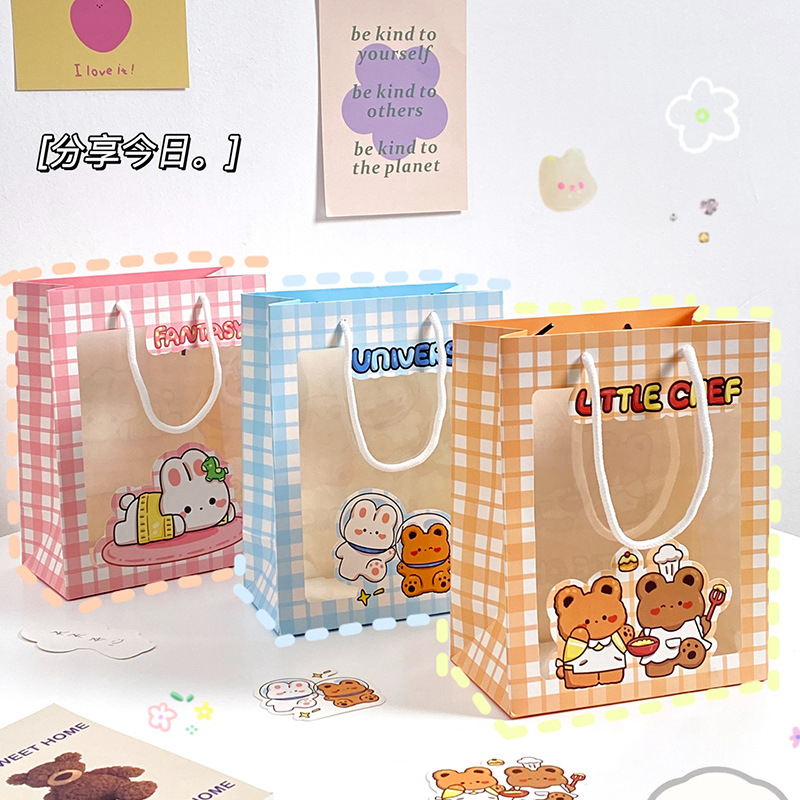 PAOPAO Paperbag Semi Trans Little Chef Milktea Lucu Free Kartu Ucapan Karakter