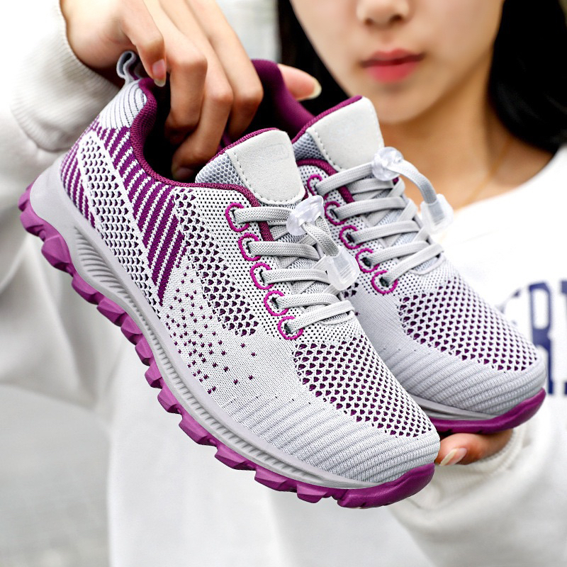 GROSIRTAS LV0280 Sepatu Sneakers Wanita Import Sepatu Sport Rajut Wanita Breathable Fashion Kasual Kekinian